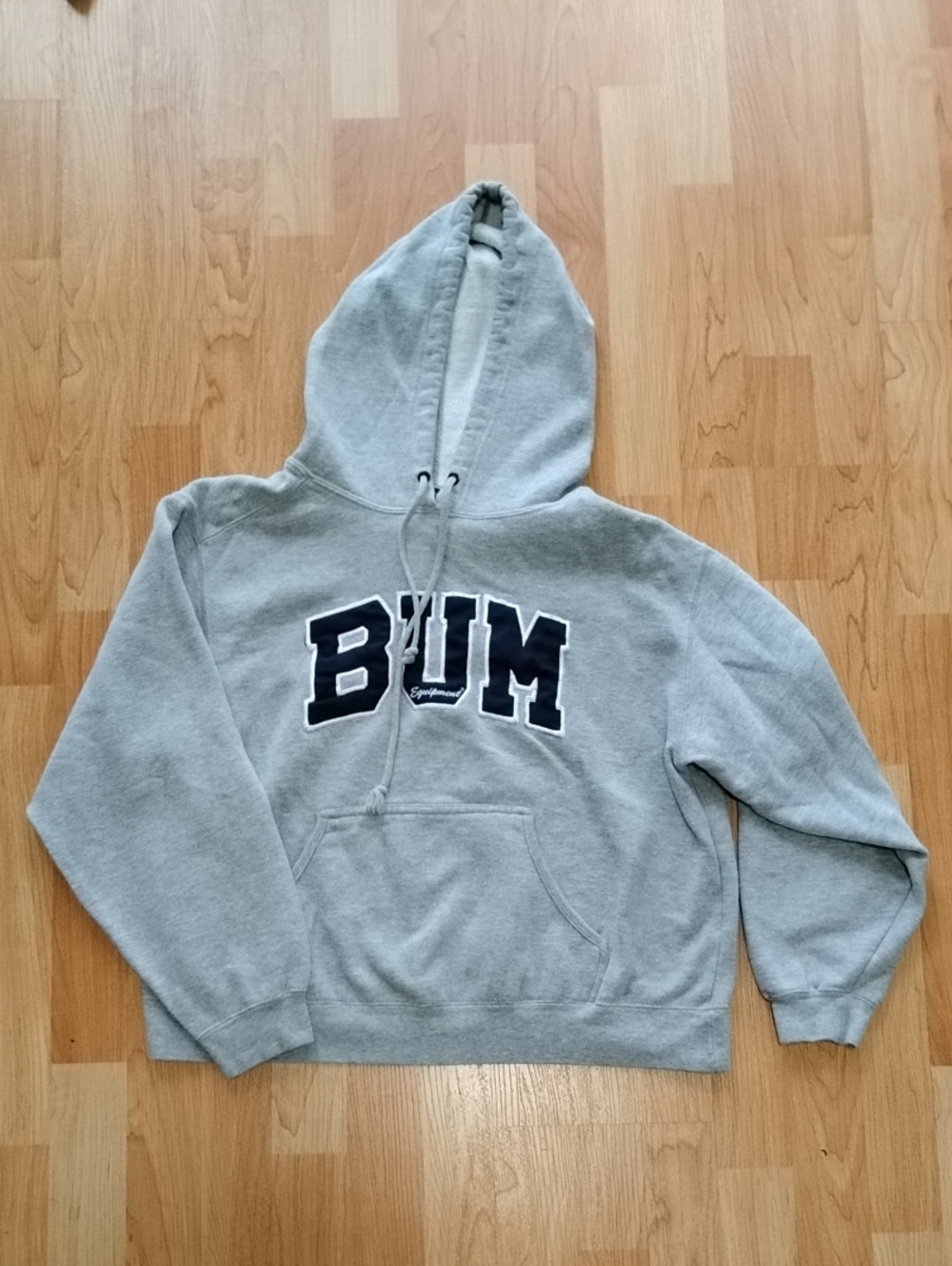 Gray Boys Pullover Hoodie with 'BUM' Graphic